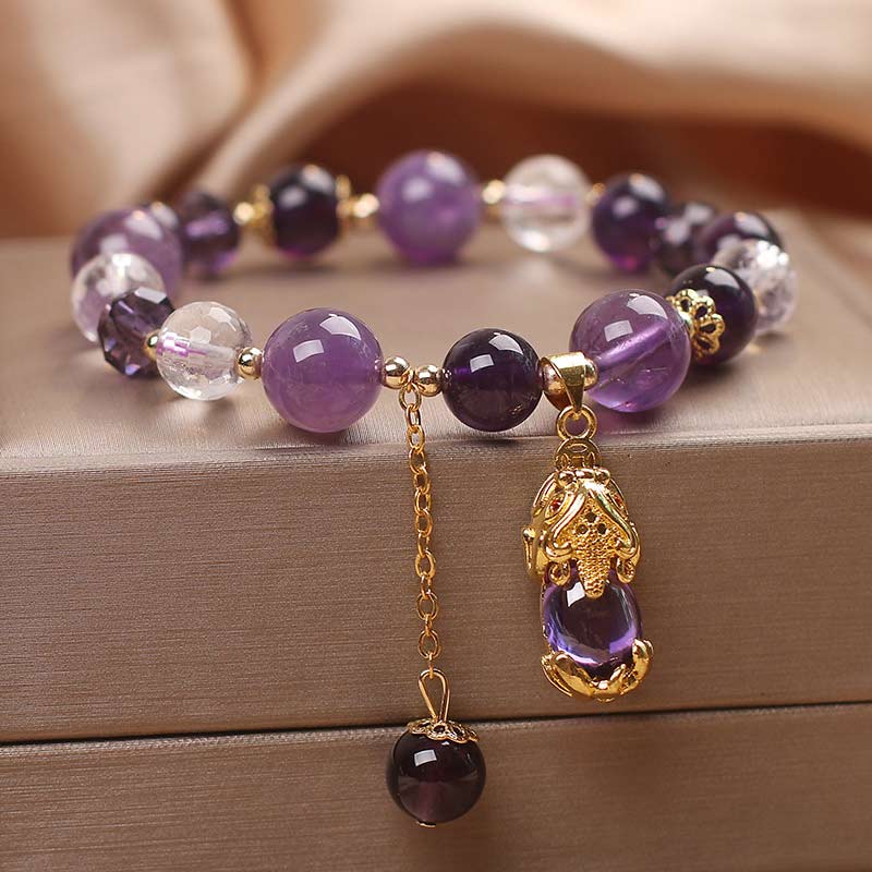 Bransoletka lecznicza PiXiu z Buddha Stones Naturalny Ametyst