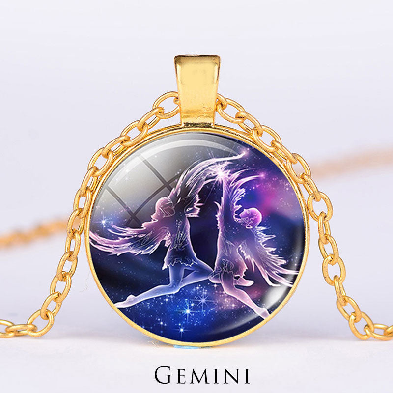 12 konstelacji zodiaku Księżyc Gwiaździste niebo Ochrona Błogosławieństwo Naszyjnik Wisiorek