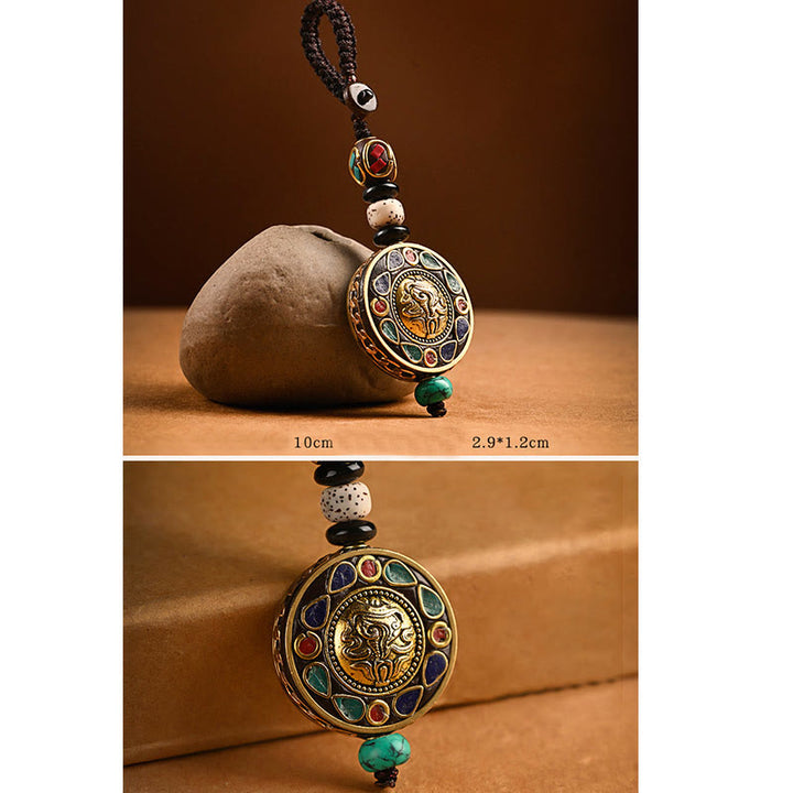 Buddha Stones Tybetański Om Mani Padme Hum Bodhi Seed Breloczek Pokoju