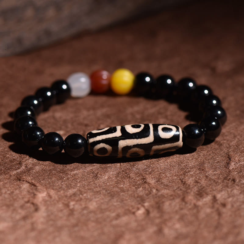 Buddha Stones Tybetańskie Naturalne Dziewięciooczne Dzi Koraliki Bransoletka Mocy Bogactwa
