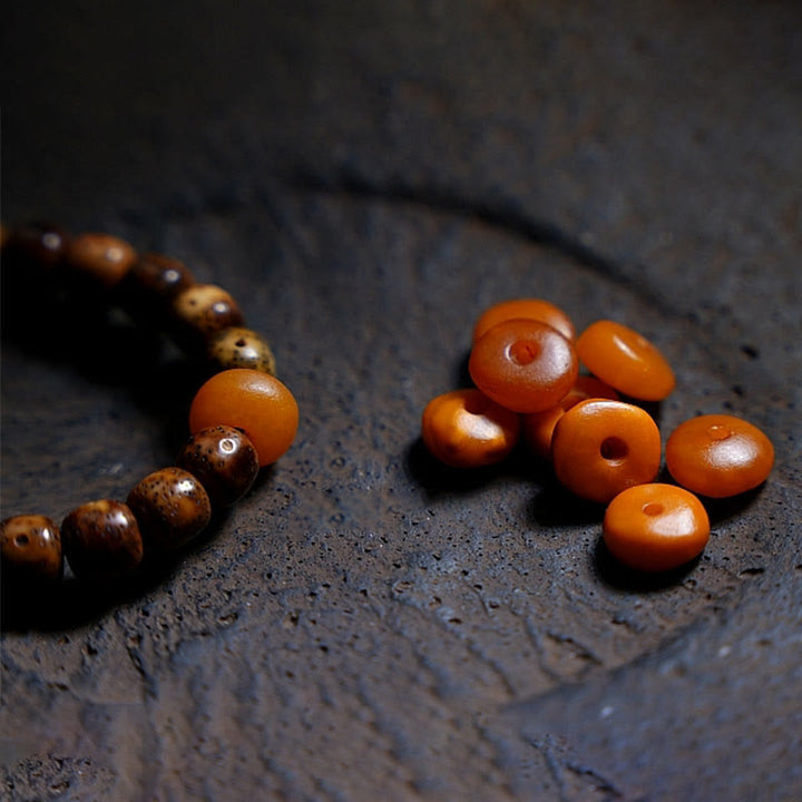 Buddha Stones Tybetańskie Nasiona Bodhi Bursztyn Dzi Koralik Agat Zakiram Bogini Bogactwa Koraliki Bransoletka Potrójnie Owijana
