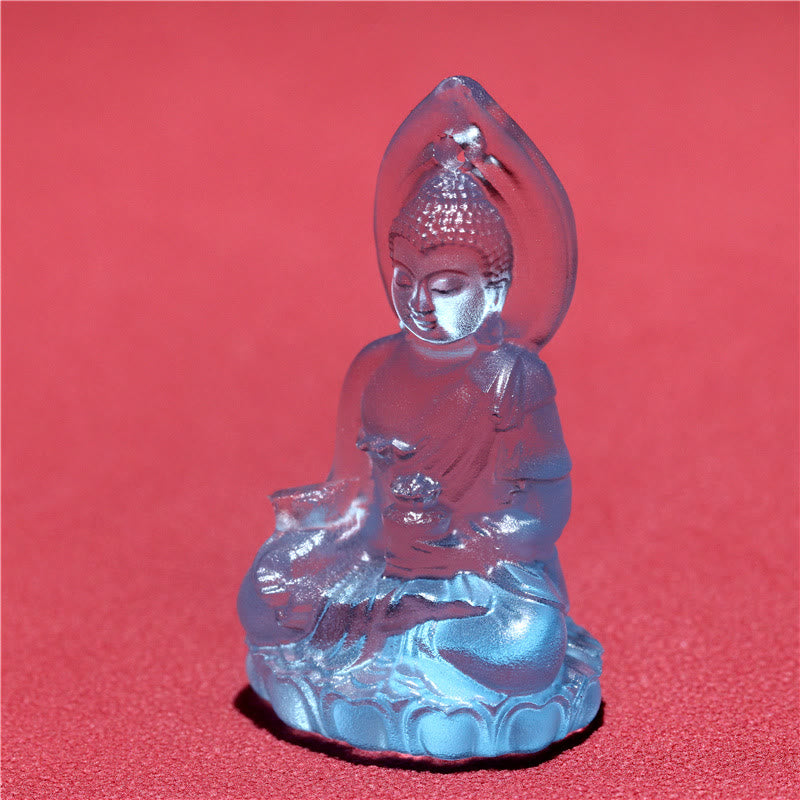 Buddha Stones Niebieski Tathagata Budda Medycyna Budda Liuli Kryształ Spokój Amulet Naszyjnik Wisiorek - image 9