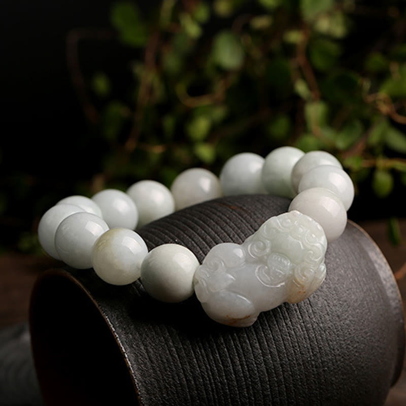 Buddha Stones Fengshui Bogactwo Dobrobyt Jadeit PiXiu Szczęście Bransoletka - image 1