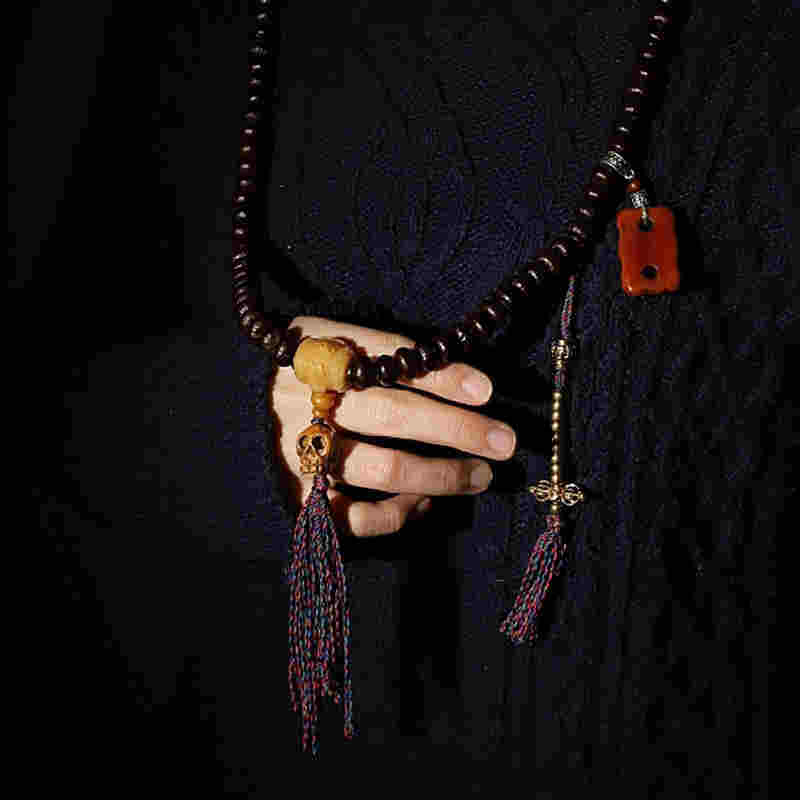 Buddha Stones Tybet 108 Mala Koraliki Fioletowe Nasiona Bodhi Bagua Vajra Bransoletka Pomyślności