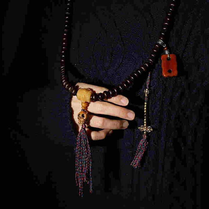Buddha Stones Tybet 108 Mala Koraliki Fioletowe Nasiona Bodhi Bagua Vajra Bransoletka Pomyślności