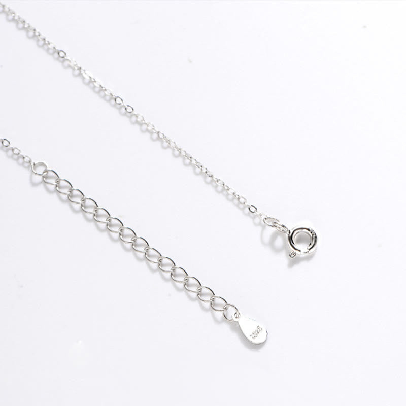 Buddha Stones 925 Srebro Sterling Biały Agat Fu Charakter Szczęście Szczęście Naszyjnik Wisiorek - image 5