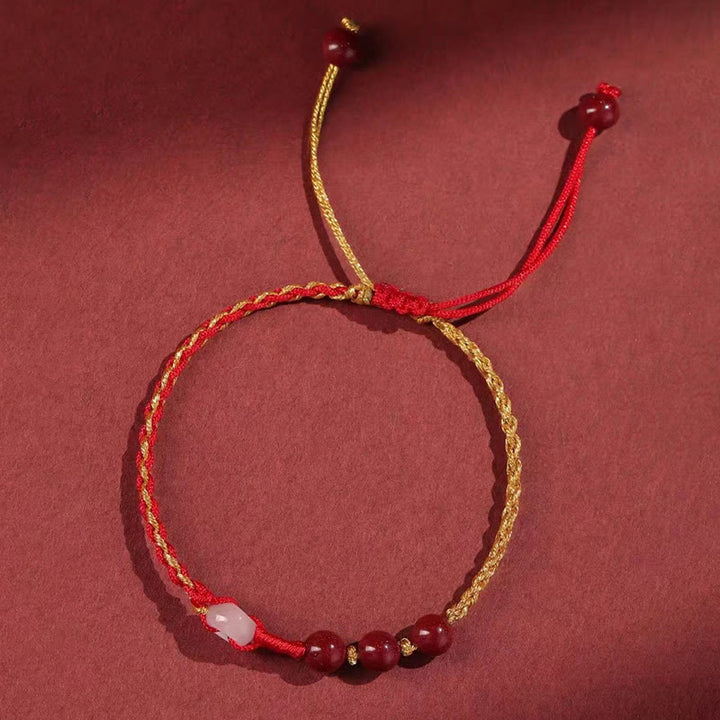 Bransoletka z zapięciem Peace Buckle z Buddha Stones Natural Cinnabar Jade