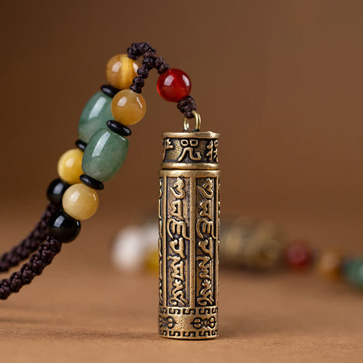Buddhastoneshop Tybet Om Mani Padme Hum Agat Surangama Sutra Ochrona Naszyjnik Wisiorek - image 9