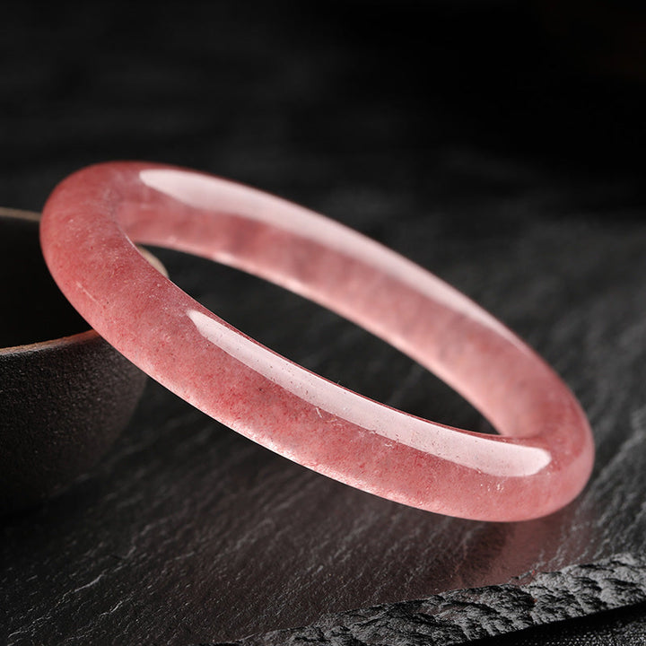 Bransoletka z Buddha Stones Naturalny Kwarc Truskawkowy Miłość Uzdrawiająca Bransoletka Bangle