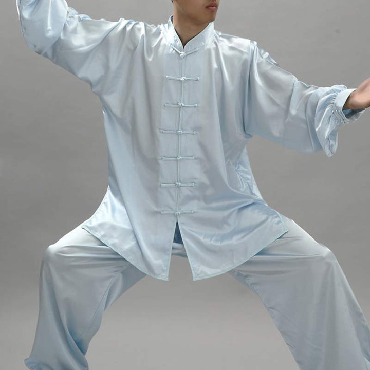 Buddha Stones Prosty wzór Medytacja Modlitwa Duchowy Zen Tai Chi Qigong Praktyka Unisex Zestaw Ubrań - Jasnoniebieski - 3XL - ODPOWIEDNIE DLA USA/ UK/AU/ EU- 2XL - image 13