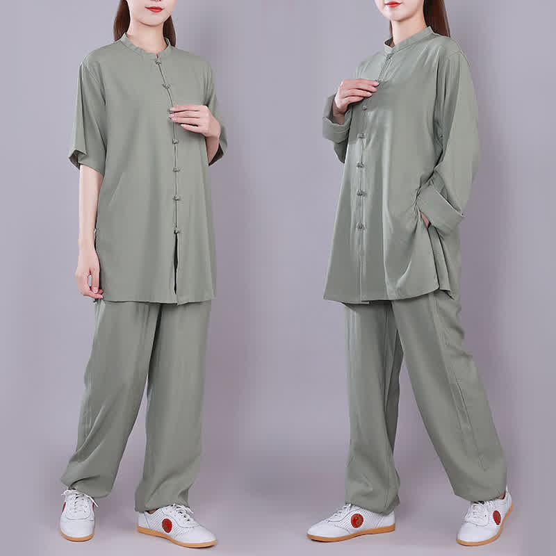 Buddha Stones Tai Chi Qigong Medytacja Modlitwa Duchowa Praktyka Zen Unisex Bawełniany Lniany Zestaw Ubrań - image 18