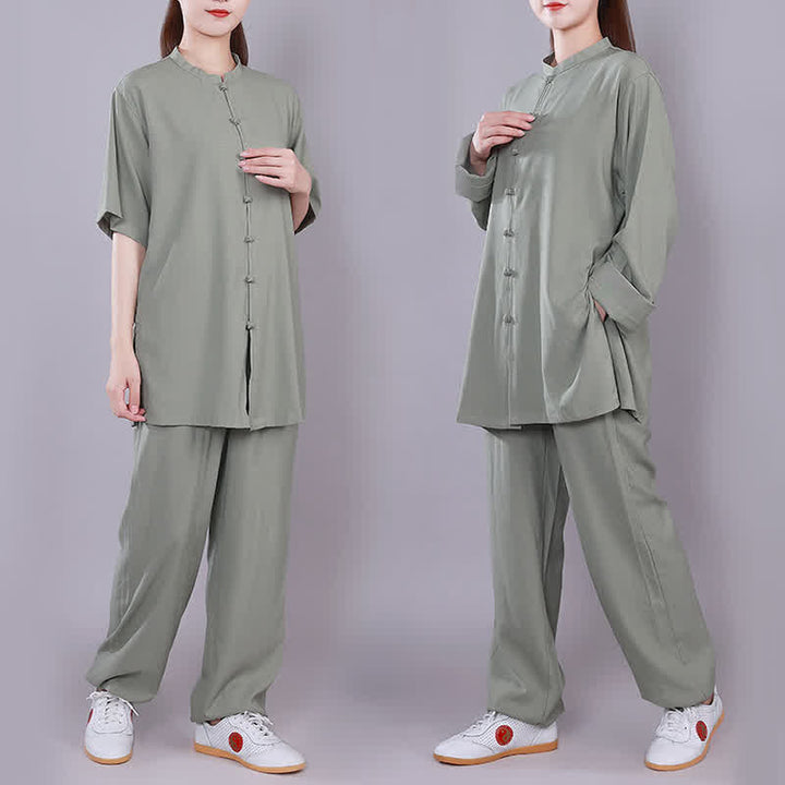 Buddha Stones Tai Chi Qigong Medytacja Modlitwa Duchowa Praktyka Zen Unisex Bawełniany Lniany Zestaw Ubrań - image 18