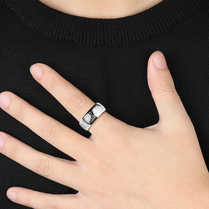 Buddha Stones FengShui Buddyzm Starożytny Sutra Serca Pierścień Szczęścia - image 5