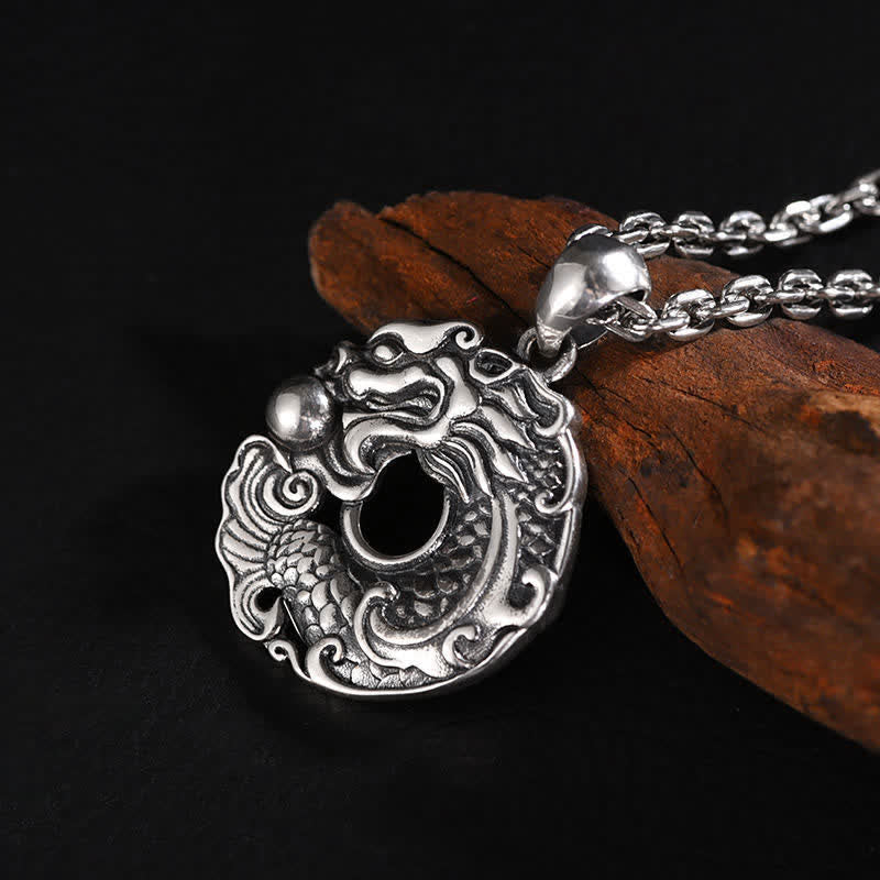 Buddha Stones Koi Ryba Smok Pokój Klamra Bogactwo Naszyjnik Wisiorek - image 12