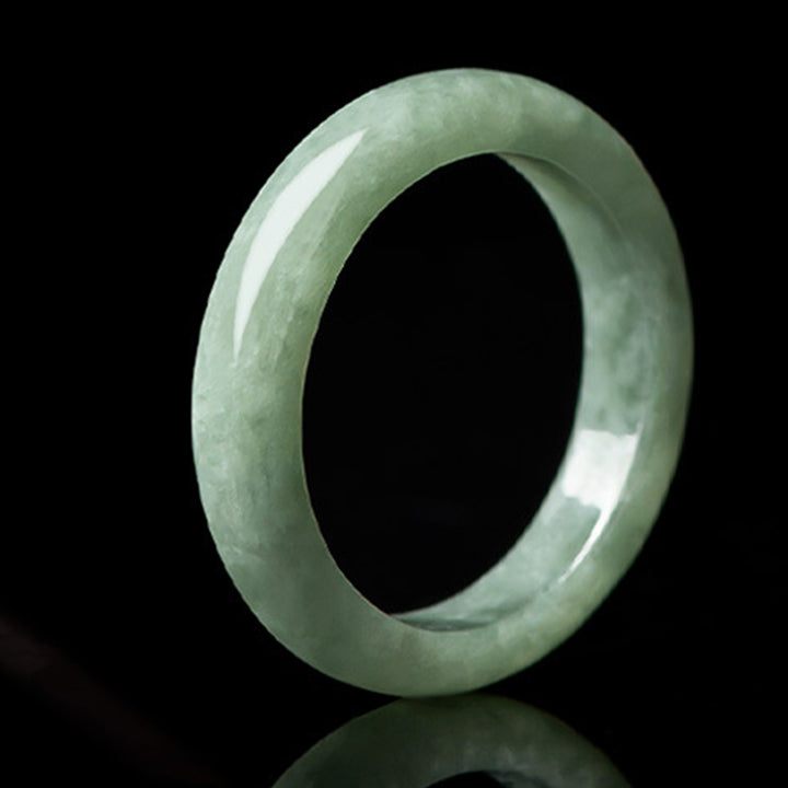 Pierścionek z naturalnego jadeitu z Buddha Stones, obfitość i dobrobyt