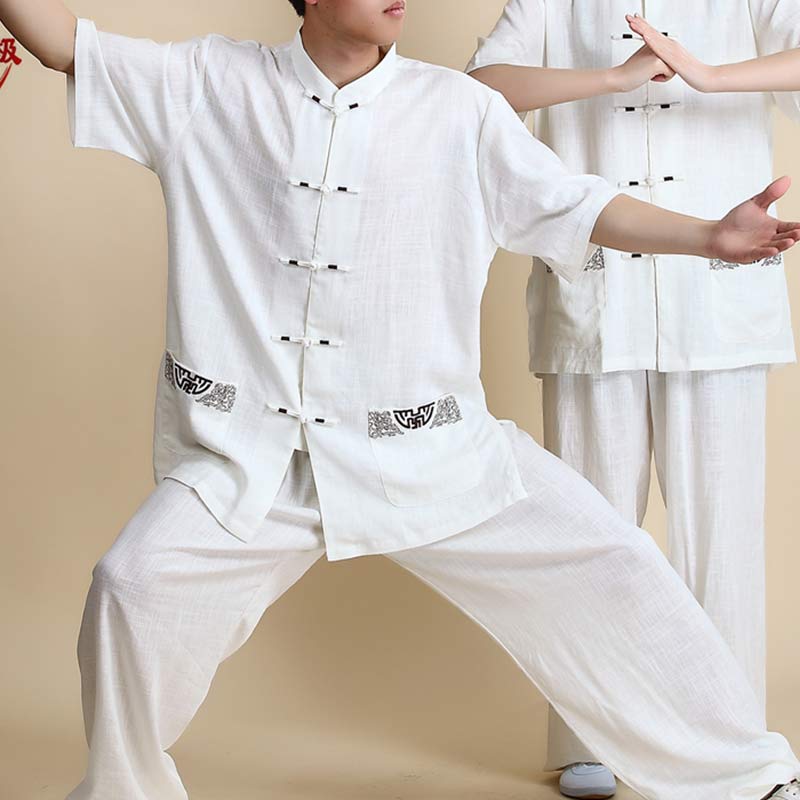 Buddha Stones Medytacja Zen Modlitwa Duchowa Tai Chi Qigong Praktyka Unisex Haft Odzież Zestaw - image 16
