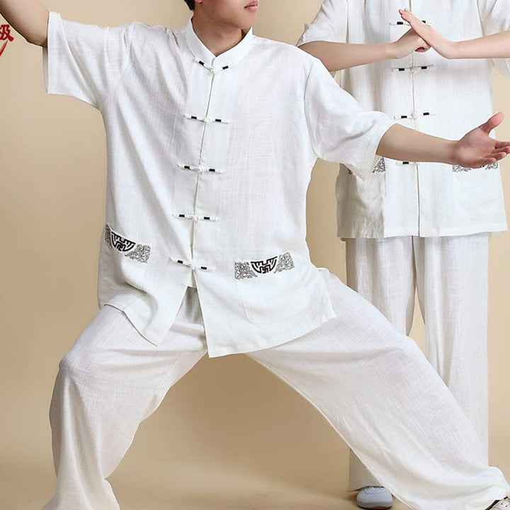 Buddha Stones Medytacja Zen Modlitwa Duchowa Tai Chi Qigong Praktyka Unisex Haft Odzież Zestaw - image 16
