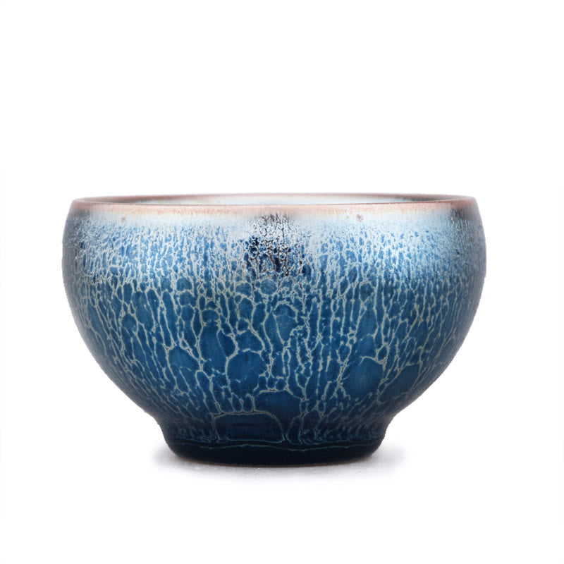 Buddha Stones Ręcznie robione Meduzy Wzór Skali Smoka Chiński Jianzhan Ceramiczny Filiżanka Do Herbaty Tenmoku Kung Fu