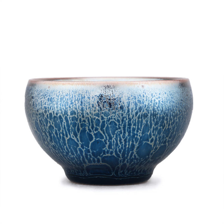 Buddha Stones Ręcznie robione Meduzy Wzór Skali Smoka Chiński Jianzhan Ceramiczny Filiżanka Do Herbaty Tenmoku Kung Fu
