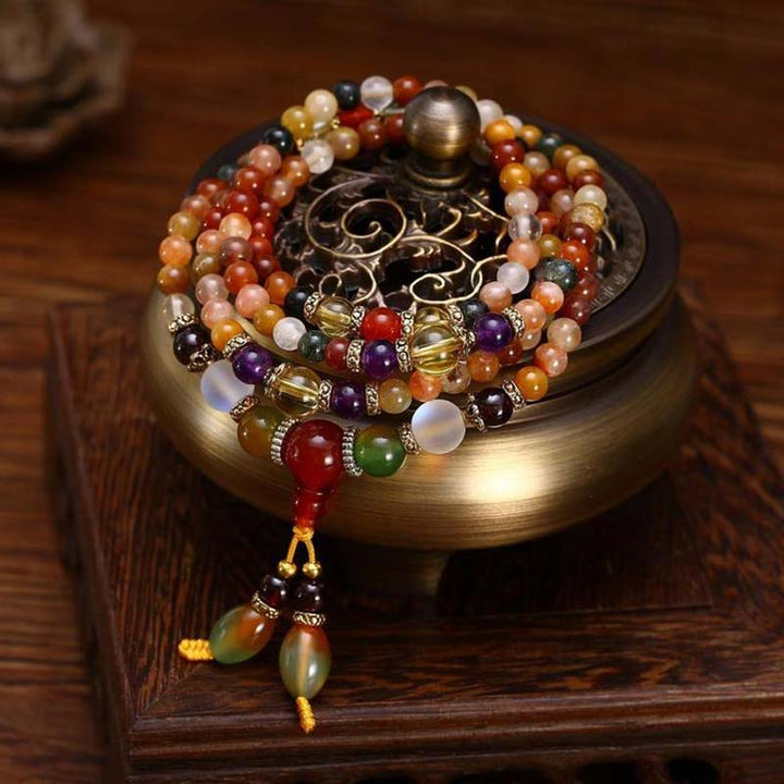 Buddha Stones 108 Kwarcowa Bransoletka Uzdrawiająca Mala