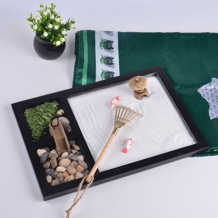 Buddha Stones Koi Mały Most Spokój Medytacja Ogród Zen Dekoracja