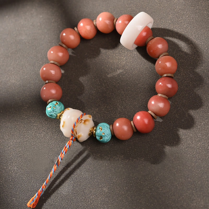 Buddha Stones Tybetańskie Naturalne Wielbłądzie Kość Dzi Koralik Bodhi Nasiona Charm Bransoletka Szczęścia