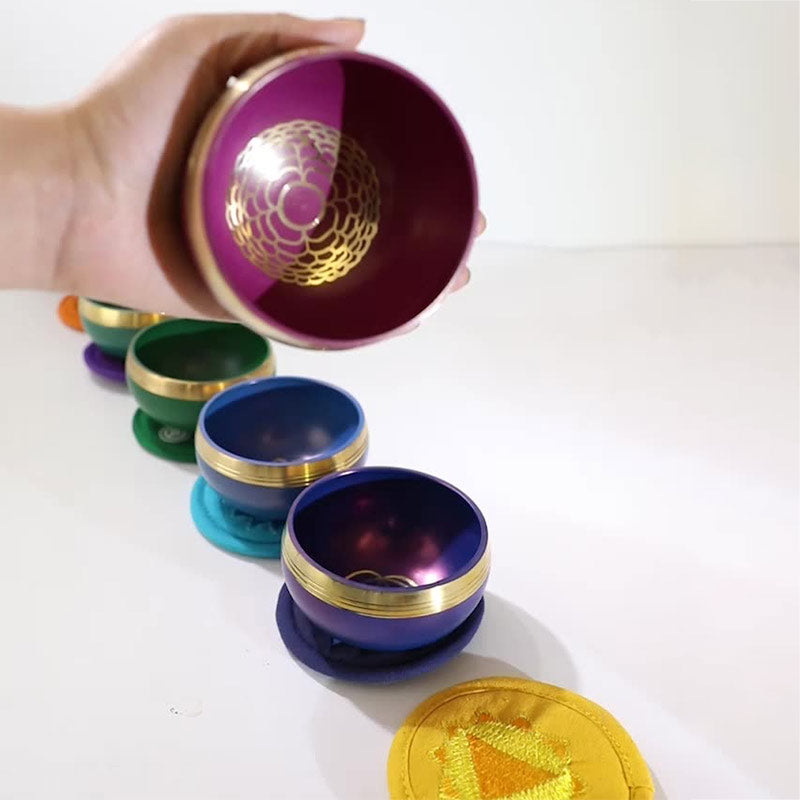 Buddha Stones Tybetańska misa dźwiękowa ręcznie wykonana do uzdrawiania czakr i medytacji uważności Zestaw mis śpiewających - image 14