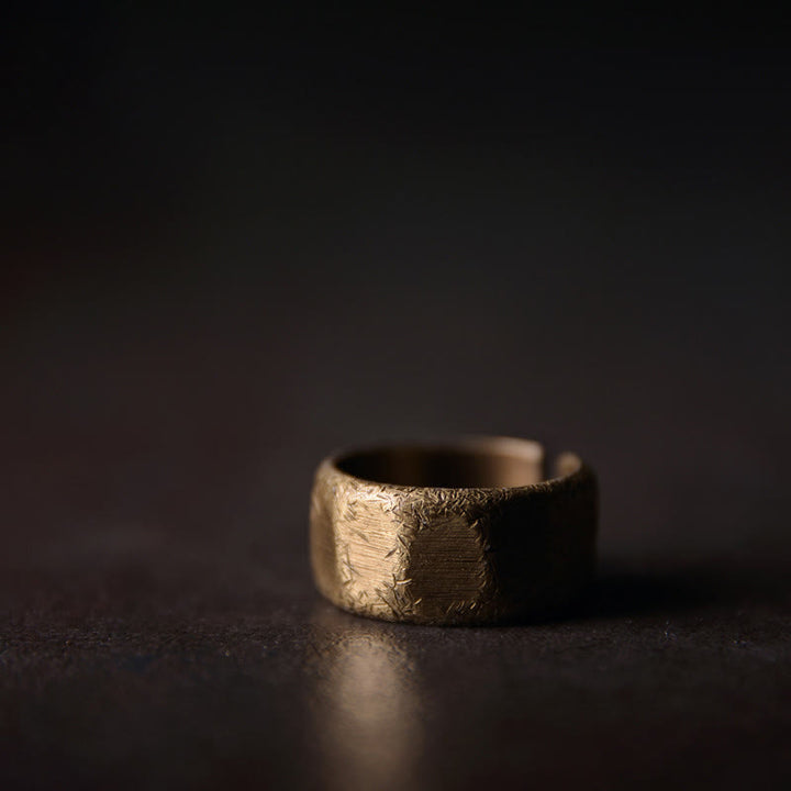 Tybetański prosty wzór miedziany mosiądz mrożony pierścień bogactwa - 10 mm - 49,6 mm - image 9