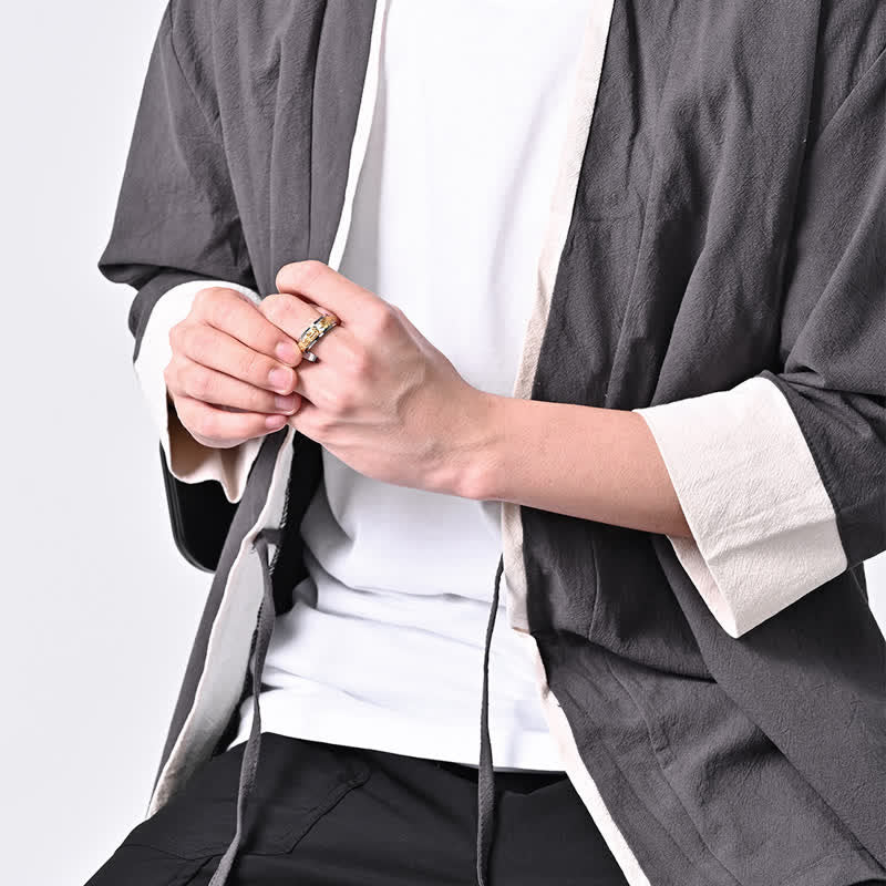 Buddha Stones Pierścień obrotowy do stymulacji Dragon Titanium Steel - image 3