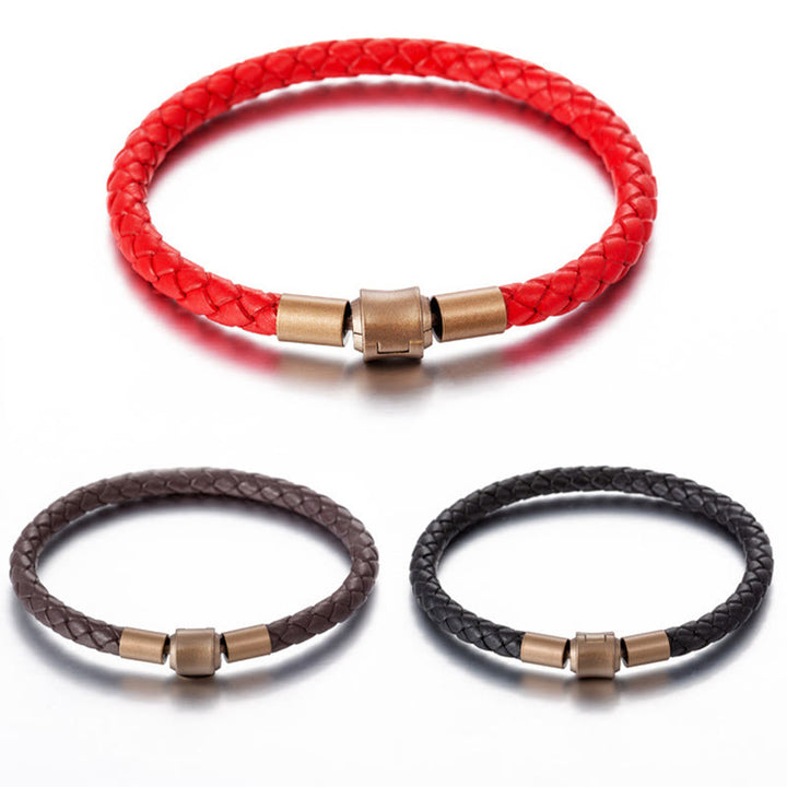 Bransoletka ze sznurka ze skóry Buddha Stones Vintage Luck Braid