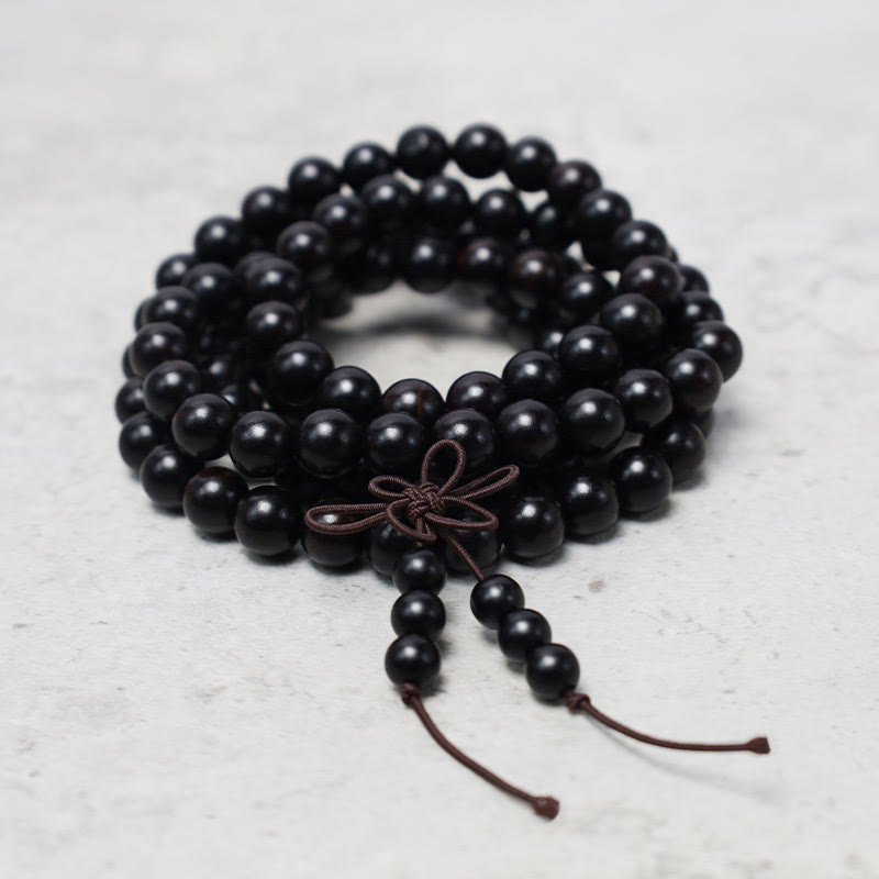 Buddha Stones 108 Mala Koraliki Bransoletka Modlitwa Medytacja Sandałowiec Elastyczny
