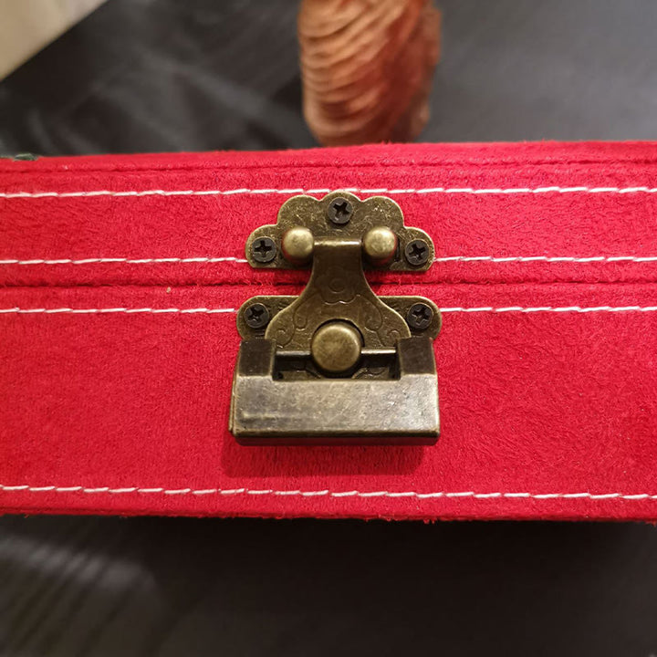 Buddha Stones Kwiaty Ważka Pudełko Organizator Biżuterii Jednowarstwowe Pudełko Do Przechowywania Biżuterii Flanelowe Pudełko