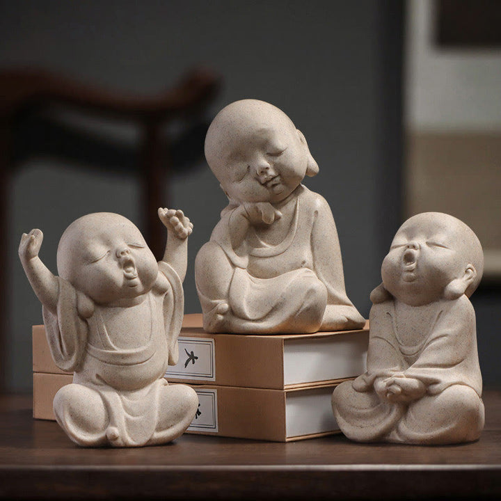 Buddha Stones Tybetańska Medytacja Budda Mnich Błogosławieństwo Spokoju Żywica Dekoracja Domu