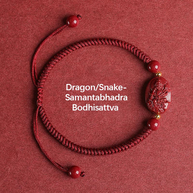 Buddha Stones Chiński Zodiak Natal Budda Cynober Trzymaj Z dala Złe Duchy Bransoletka z Liny