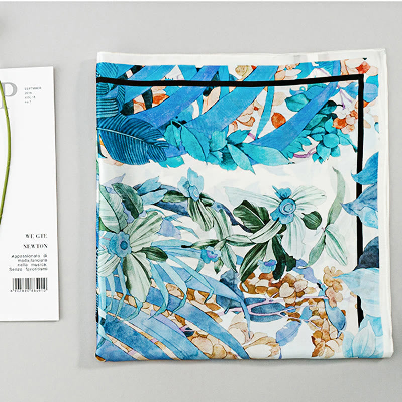 Kamienie Buddha Stones Dżungla Olej Malarstwo Pomyślne Chmury 100% Jedwabny Szalik Morwowy Premium Grade 6A Dwustronny Jedwabny Szalik na Szyję - image 12