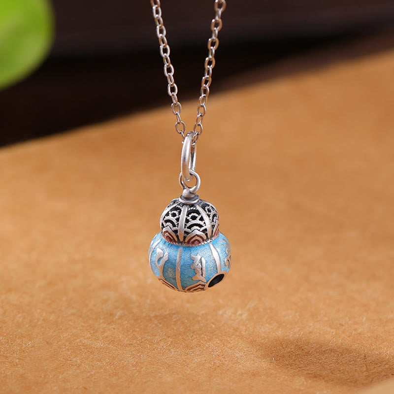Buddha Stones 999 Srebro Sterlingowe Om Mani Padme Hum Grawerowany Wzór Tykwy Naszyjnik Mądrości Wisiorek - image 2