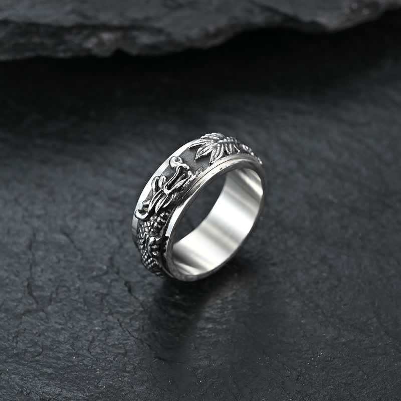 Buddha Stones Pierścień obrotowy do stymulacji Dragon Titanium Steel - image 16