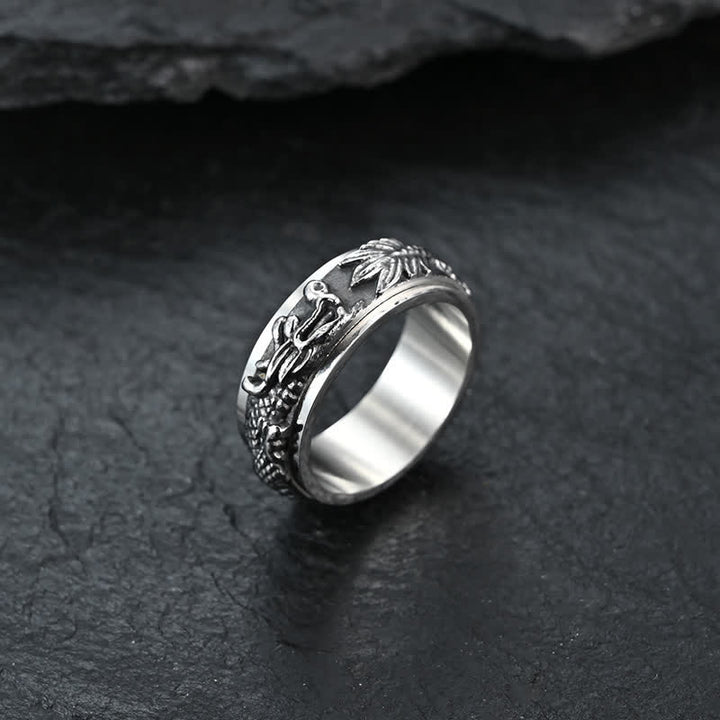 Buddha Stones Pierścień obrotowy do stymulacji Dragon Titanium Steel - image 16