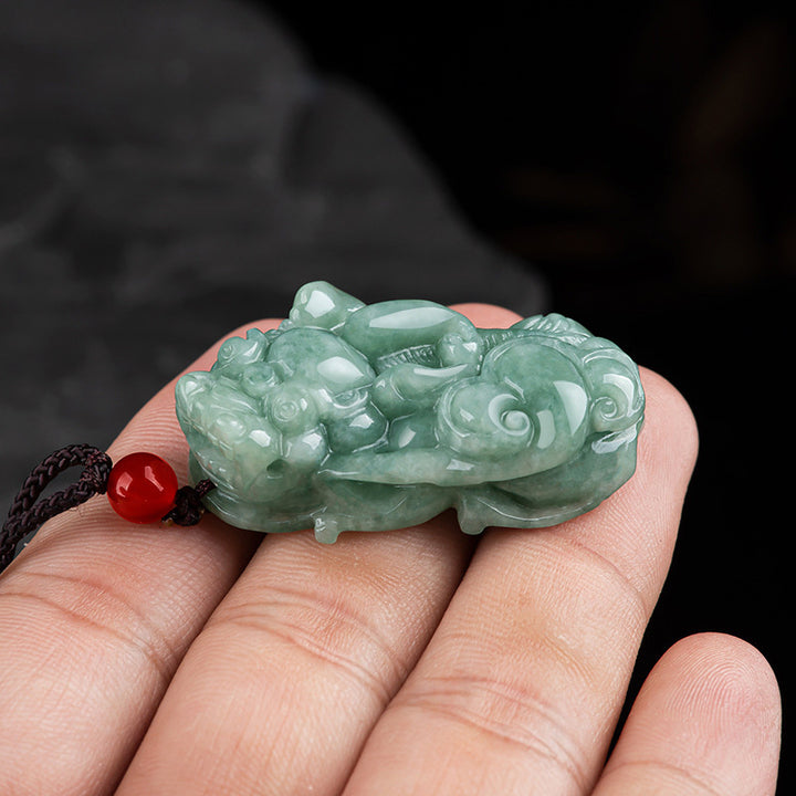 Buddha Stones Jade PiXiu Bogactwo Szczęście Naszyjnik Wisiorek - image 5