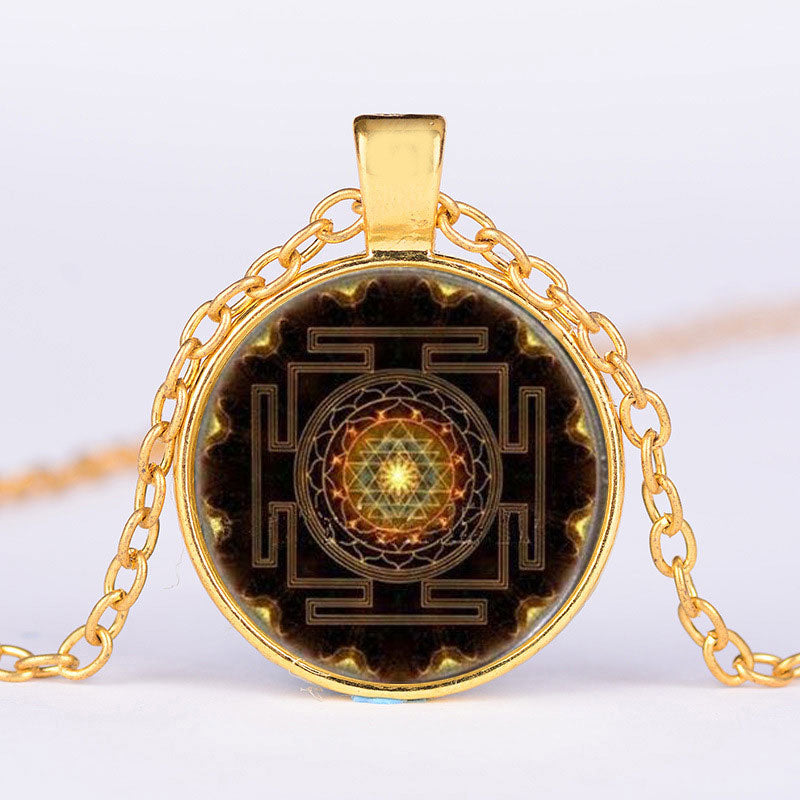 Naszyjnik z kamieniami szlachetnymi Sacred Sri Yantra Time