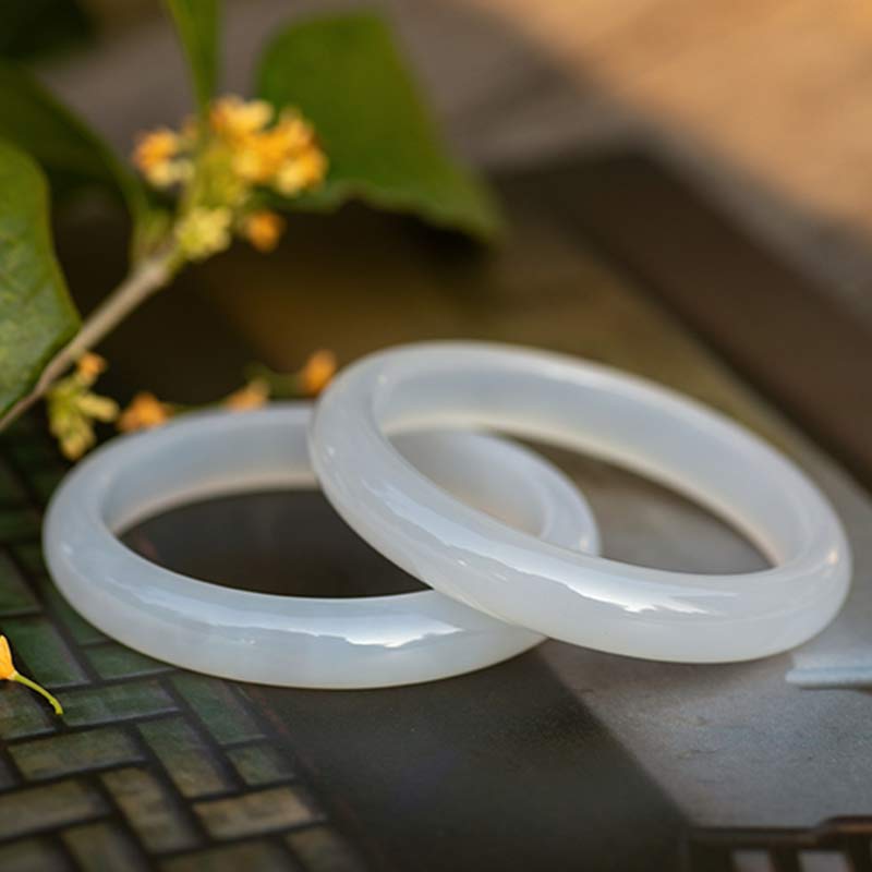 Buddha Stones Naturalne Chalcedon Harmonia Pozytywna Bransoletka Bangle