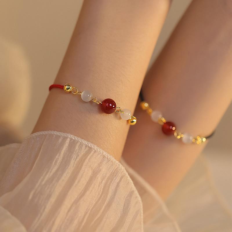 Buddha Stones Red Agat Cat Eye Braided String Confidence - image 10