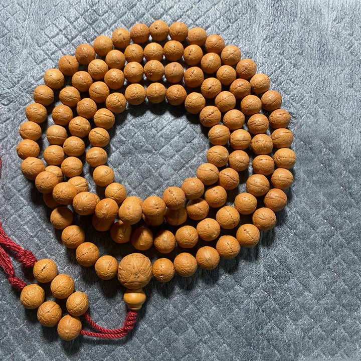 Buddha Stones 108 Mala Koraliki Nepal Bodhi Nasiona Szczęścia Bogactwo Bransoletka z frędzlami - 11,5 mm - image 8