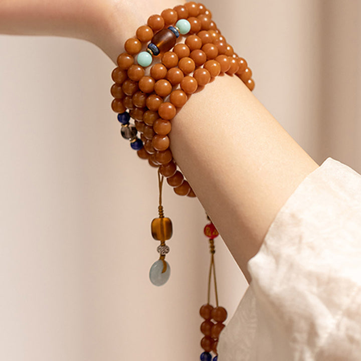 Buddha Stones 108 Koralików Bodhi Seed Blessing Medytacyjna Bransoletka Mala