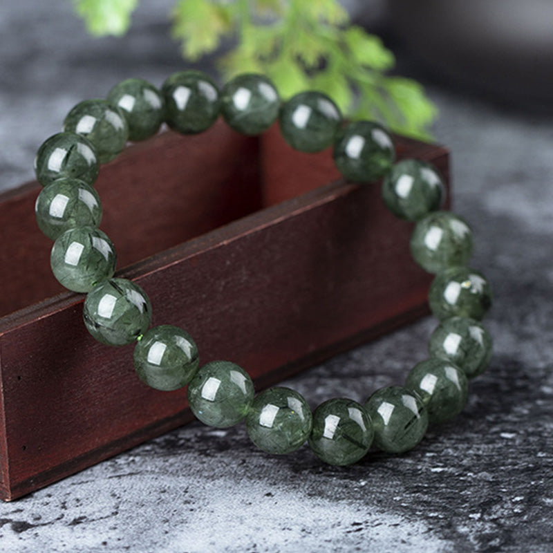 Bransoletka z naturalnego zielonego kryształu Buddha Stones Blessing Wealth