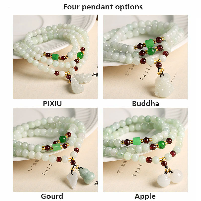 Bransoletka z naturalnego jadeitu PiXiu Buddha Stones Kamienie Buddy Obfitość