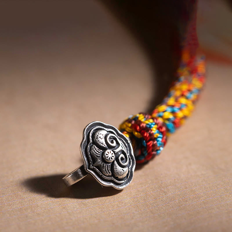 Buddha Stones Ręcznie robione Tybetańskie 925 Srebro Chiński Zodiak Natal Budda Zakiram Bogini Ochrony Bogactwa Wielokolorowa Bransoletka Pleciona Lina