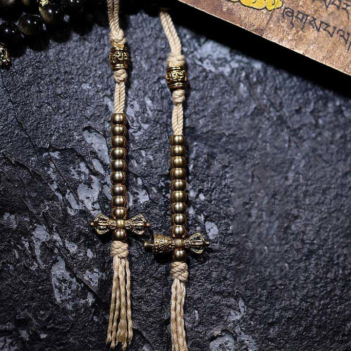 Buddha Stones 108 Mala Beads Złoty połysk Obsydian Tygrysie Oko Orle Oko Kamień Bransoletka Bogactwa