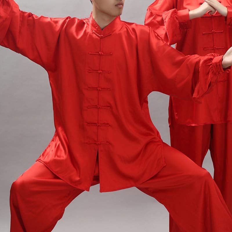 Buddha Stones Prosty wzór Medytacja Modlitwa Duchowy Zen Tai Chi Qigong Praktyka Unisex Zestaw Ubrań - Czerwony - 2XL- PASUJE DO USA/ UK/AU/ EU- XL - image 22