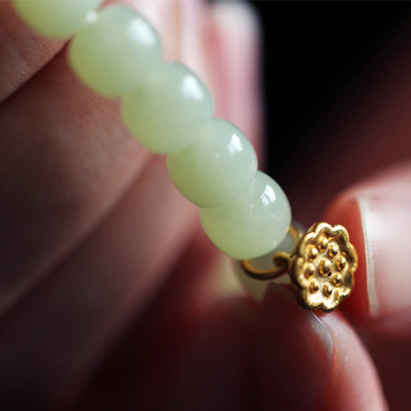 Regulowana bransoletka Jade Lotus Abundance